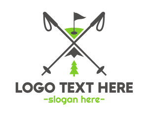 Skiing - Outdoor Golf Skin Park logo design