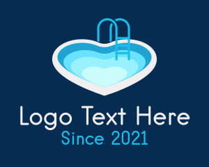 Summer - Heart Swimming Pool logo design
