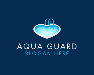 Lifeguard - Heart Swimming Pool logo design