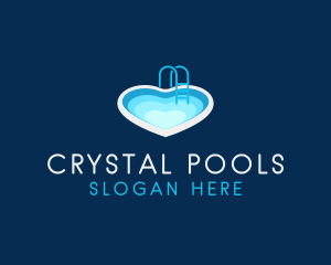 Pool - Heart Swimming Pool logo design