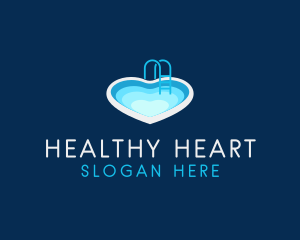 Heart Swimming Pool logo design