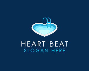 Heart Swimming Pool logo design