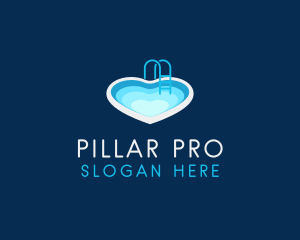 Heart Swimming Pool logo design