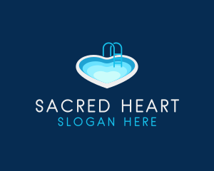 Heart Swimming Pool logo design