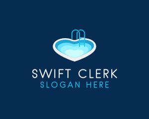 Heart Swimming Pool logo design