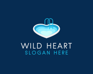 Heart Swimming Pool logo design