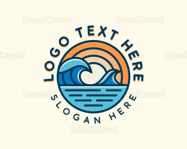 Ocean Surfing Tide Logo