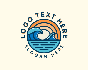 Ocean Surfing Tide Logo