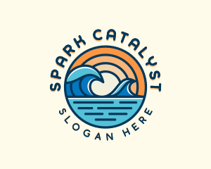 Ocean Surfing Tide Logo