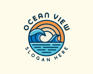 Ocean Surfing Tide logo design