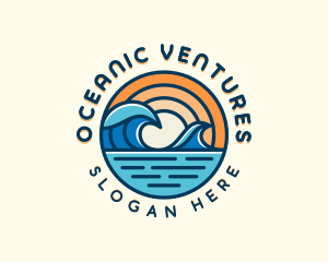 Ocean Surfing Tide logo design