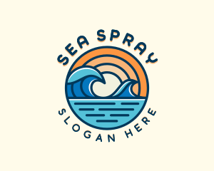 Ocean Surfing Tide logo design