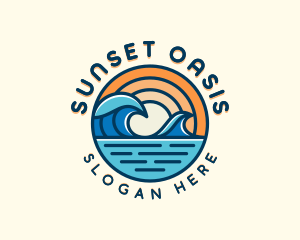 Ocean Surfing Tide logo design