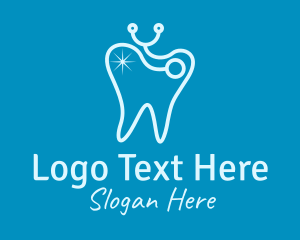 Dental Clinic - Blue Tooth Stethoscope logo design