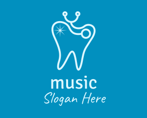 Dental - Blue Tooth Stethoscope logo design