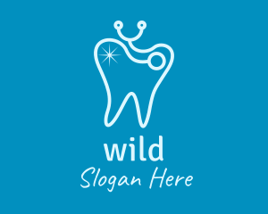 Dentist - Blue Tooth Stethoscope logo design