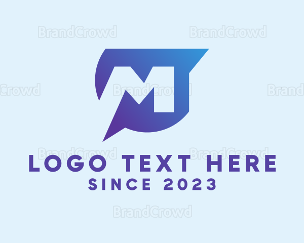 Message Bubble Letter M Logo