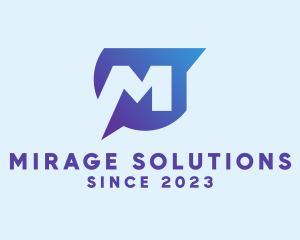 Message Bubble Letter M  logo design