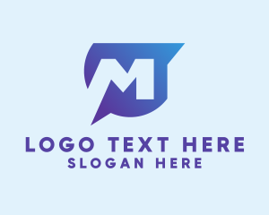 Message Bubble Letter M  Logo