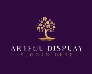 Botanical Flower Tree logo design