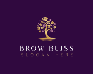 Botanical Flower Tree logo design