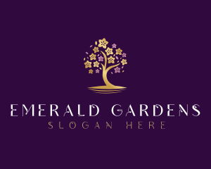 Botanical Flower Tree logo design