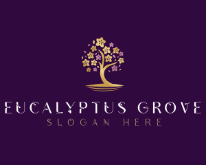 Botanical Flower Tree logo design