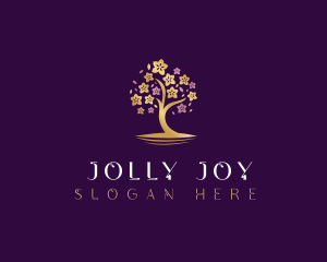 Botanical Flower Tree logo design