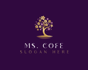 Botanical Flower Tree logo design