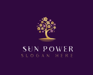 Botanical Flower Tree logo design