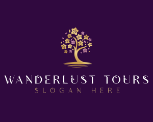 Botanical Flower Tree logo design