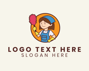 Gloves - Housekeeper Cleaning Woman logo design