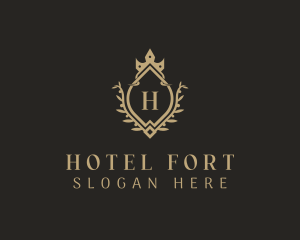 Crown Wreath Hotel logo design