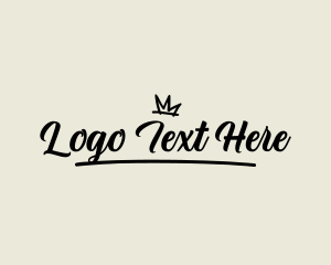 Calligraphy - Royal Crown Calligraphy logo design