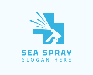 Spray Bottle Cleaning logo design