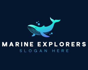 Whale Marine Underwater logo design