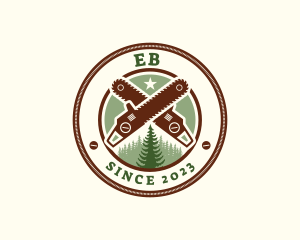 Pine Tree - Chainsaw Forest Woodwork logo design