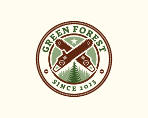 Chainsaw Forest Woodwork logo design