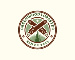 Chainsaw Forest Woodwork logo design