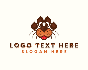 Puppy - Pet Dog Paw logo design