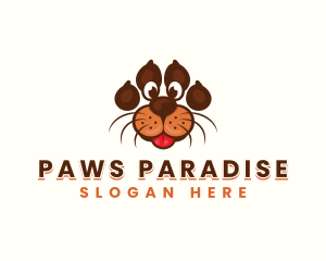 Pet Dog Paw logo design