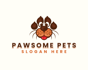 Pet Dog Paw logo design