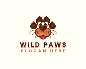 Pet Dog Paw logo design