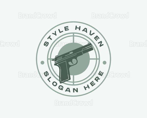 Pistol Target Shooting Logo