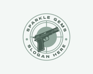 Pistol Target Shooting Logo