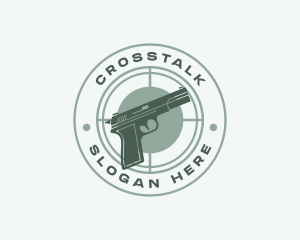 Pistol Target Shooting Logo