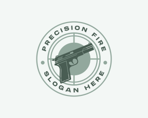 Pistol Target Shooting logo design