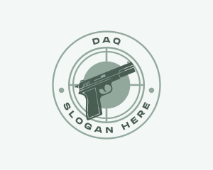 Shooting Gallery - Pistol Target Shooting logo design