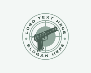 Gunshot - Pistol Target Shooting logo design