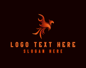 Fiction - Mythical Blazing Phoenix logo design